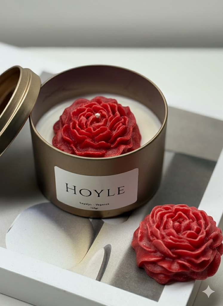 Hoyle-candle-soyalys-duftlys-pyntlys-pyntelys-soyavokslys-stearinlys-levende lys-blomst-vegansk