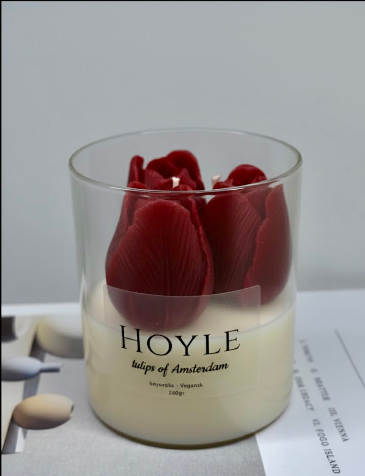 Hoyle-candle-soyalys-duftlys-pyntlys-pyntelys-soyavokslys-stearinlys-levende lys-tulips-blomster-tulipaner-vegansk