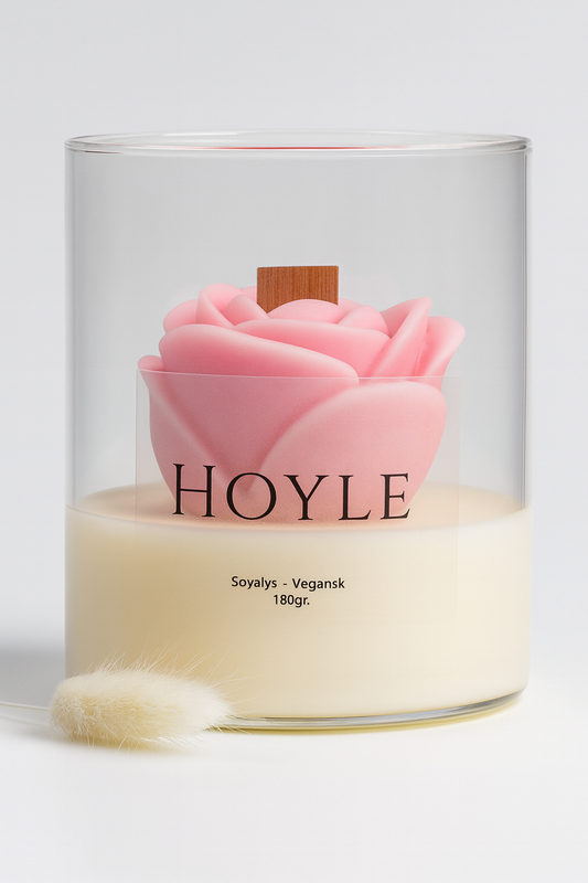 Hoyle-candle-soyalys-duftlys-pyntlys-pyntelys-soyavokslys-stearinlys-levende lys-blomst-vegansk