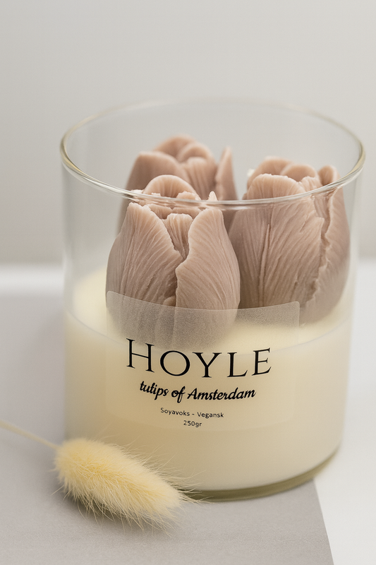 Hoyle-candle-soyalys-duftlys-pyntlys-pyntelys-soyavokslys-stearinlys-levende lys-tulips-blomster-tulipaner-vegansk